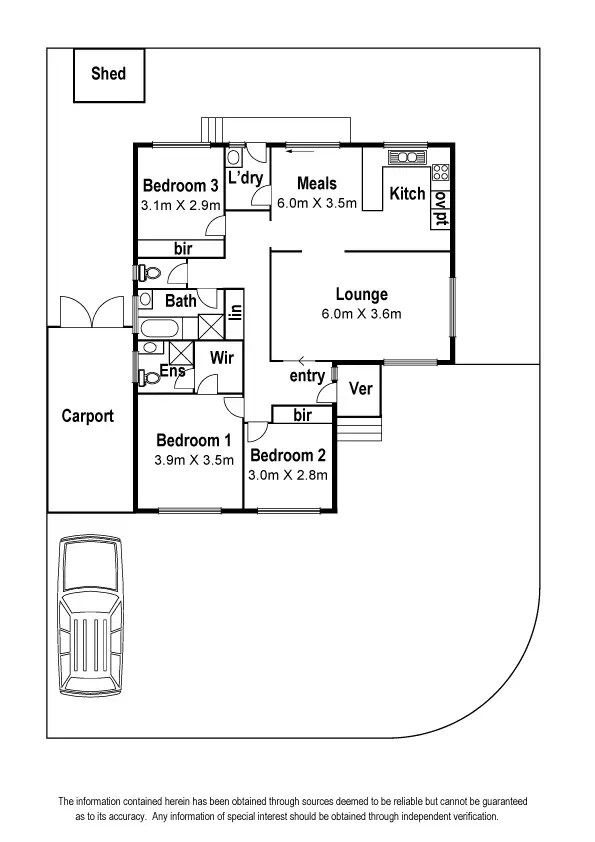 Floorplan of Homely villa listing, 1/4 Appin Court, Meadow Heights VIC 3048