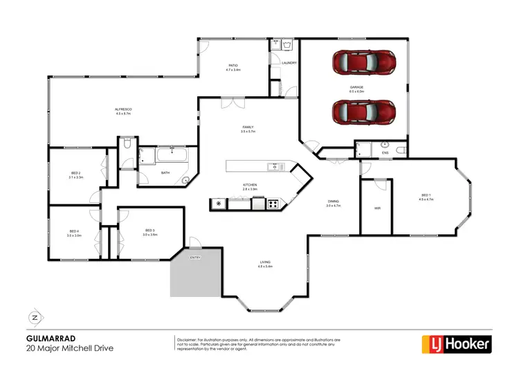Floorplan of Homely rural property listing, 20 Major Mitchell Drive, Gulmarrad NSW 2463