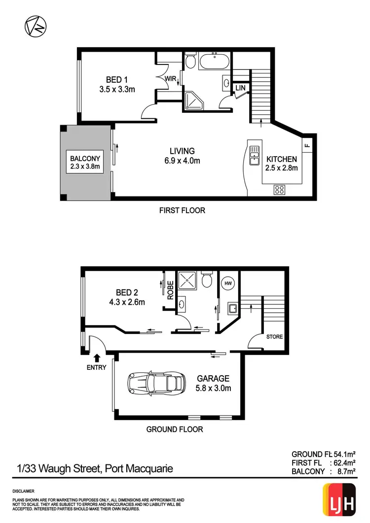 Floorplan of Homely townhouse listing, 1/33 Waugh Street, Port Macquarie NSW 2444