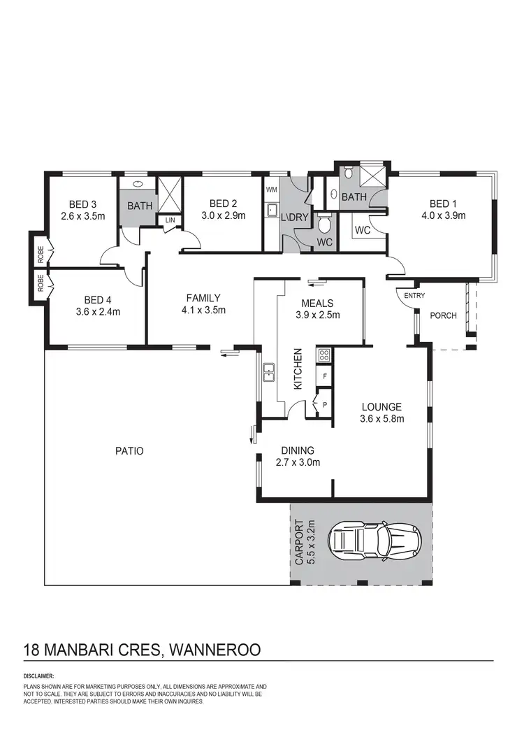 Floorplan of Homely house listing, 18 Manbari Crescent, Wanneroo WA 6065