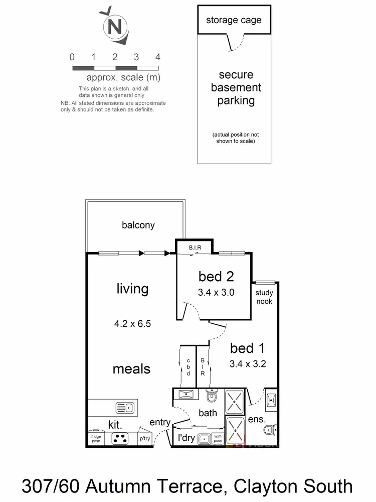 Floorplan of Homely apartment listing, Apartment 307B/60 Autumn Terrace, Clayton South VIC 3169