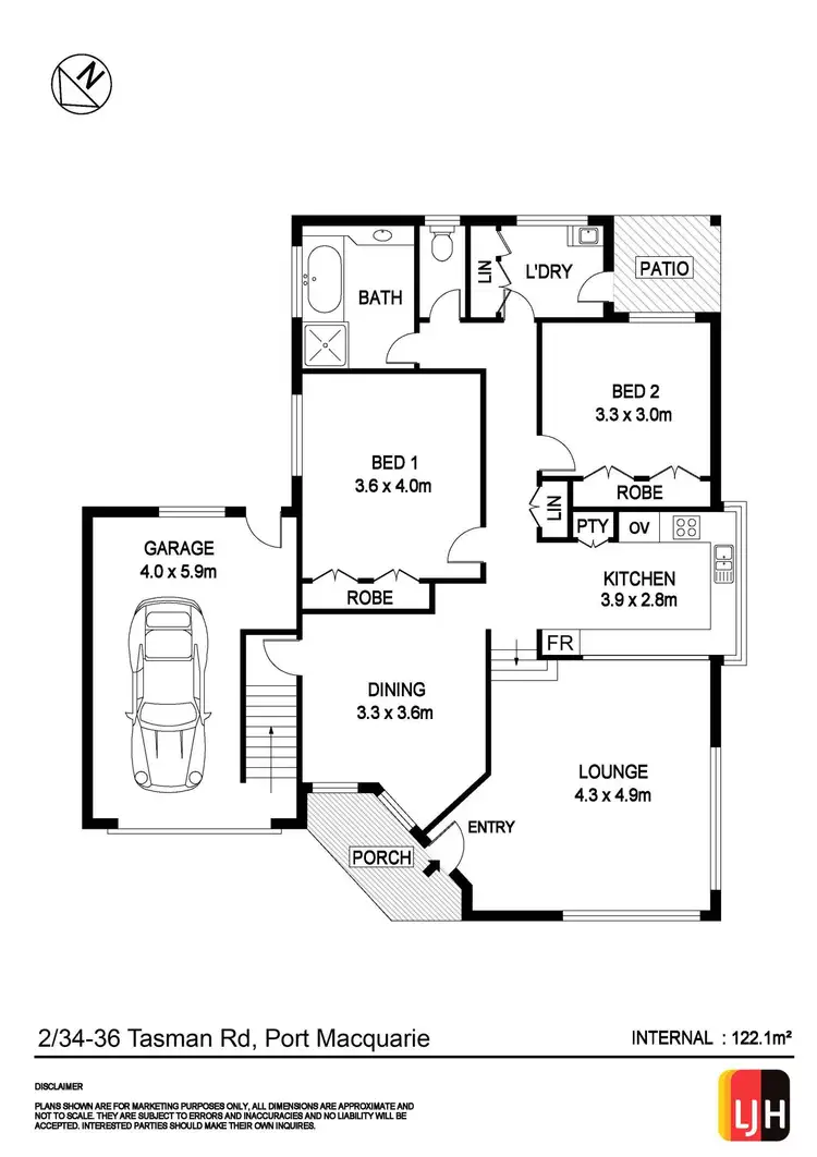Floorplan of Homely villa listing, 2/34-36 Tasman Road, Port Macquarie NSW 2444