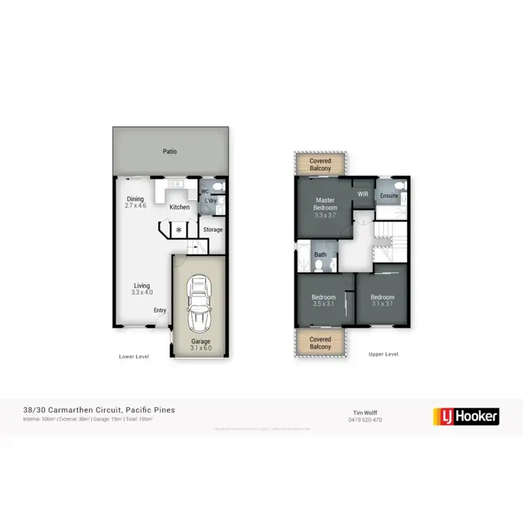 Floorplan of Homely townhouse listing, 38/30 Carmarthen Circuit, Pacific Pines QLD 4211