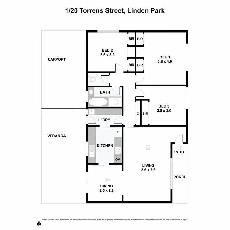 Floorplan of Homely unit listing, 1/20 Torrens Street, Linden Park SA 5065