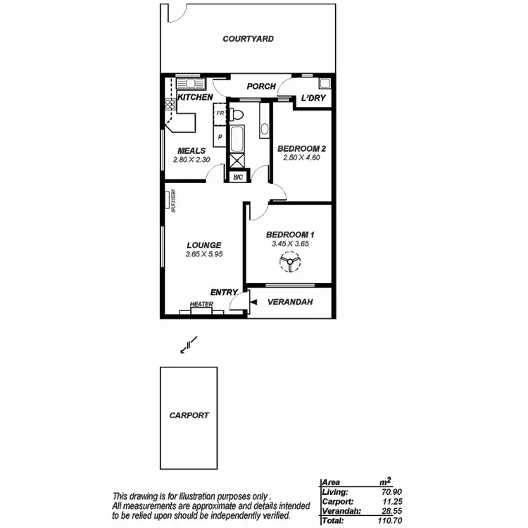 Floorplan of Homely unit listing, 1/42 Alpha Road, Prospect SA 5082