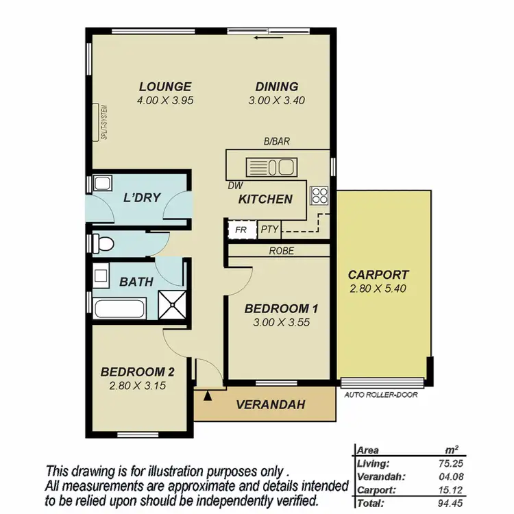 Floorplan of Homely unit listing, 1/1124 Andrews Road, Munno Para West SA 5115