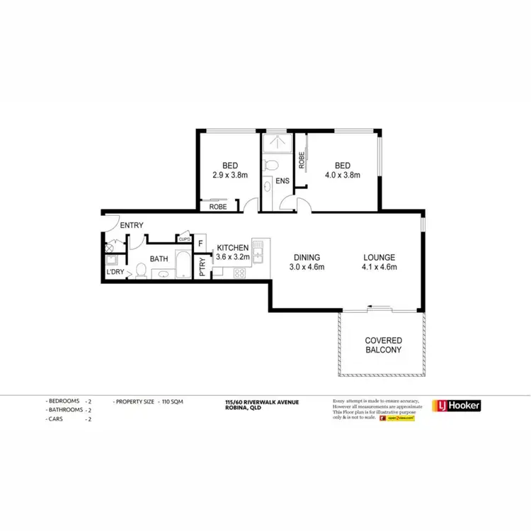 Floorplan of Homely unit listing, 115/60 Riverwalk Avenue, Robina QLD 4226