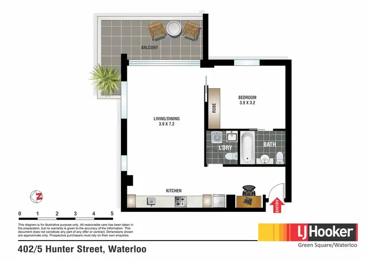 Floorplan of Homely apartment listing, C402/5 Hunter Street, Waterloo NSW 2017