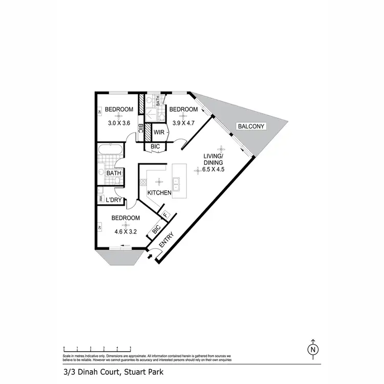 Floorplan of Homely unit listing, 3/3 Dinah Court, Stuart Park NT 820