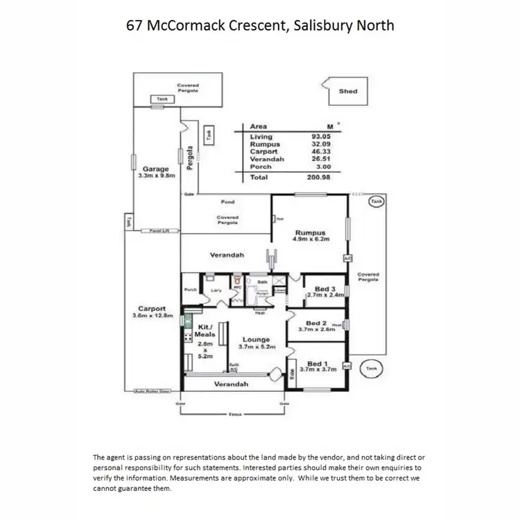 Floorplan of Homely house listing, 67 McCormack Crescent, Salisbury North SA 5108