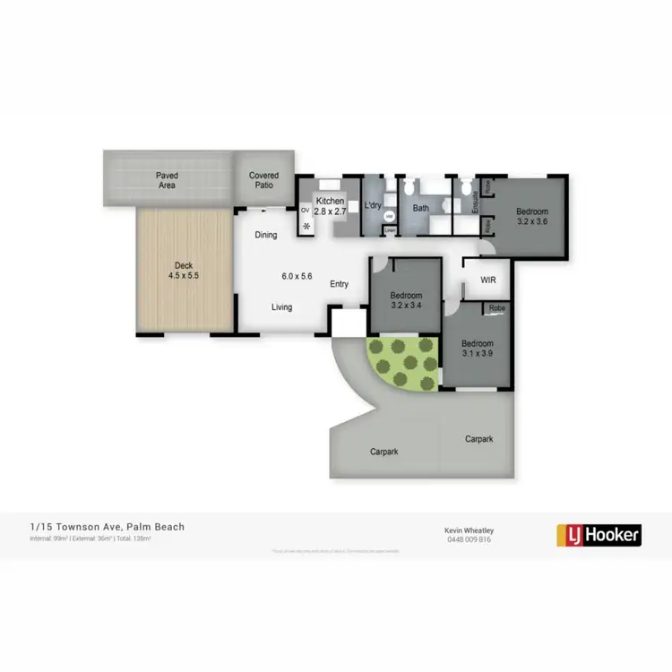 Floorplan of Homely semi-detached listing, 1/15 Townson Avenue, Palm Beach QLD 4221