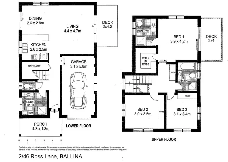 Floorplan of Homely unit listing, 2/46 Ross Lane, Ballina NSW 2478