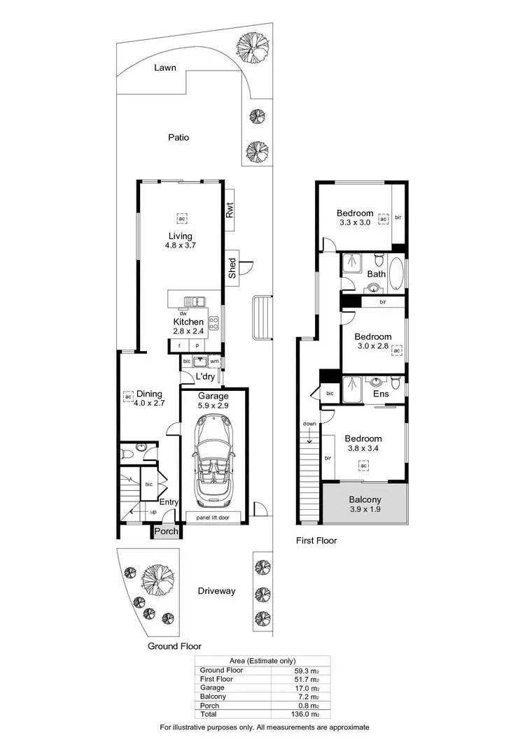 Floorplan of Homely townhouse listing, 13 Harbrow Grove, Seacombe Gardens SA 5047