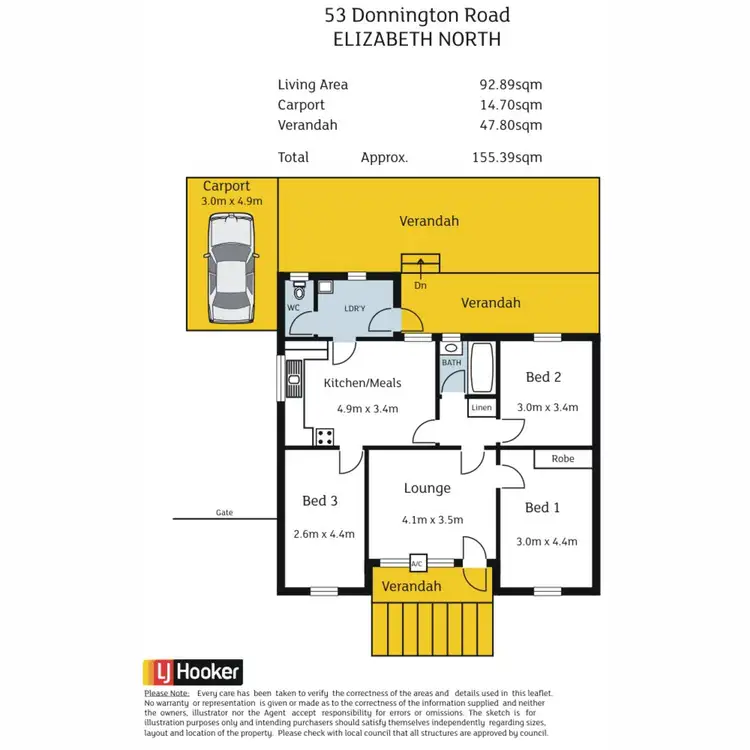 Floorplan of Homely house listing, 53 Donnington Road, Elizabeth North SA 5113