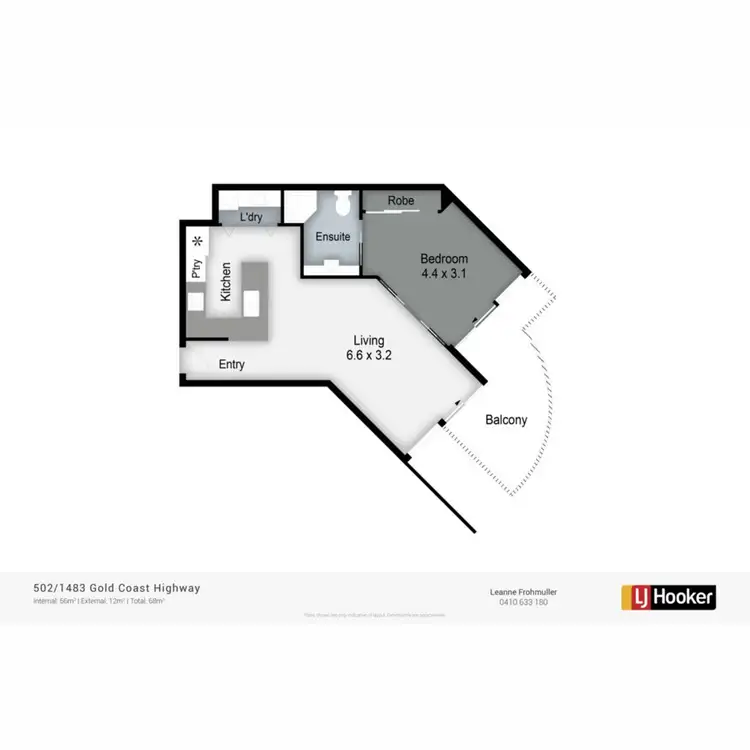 Floorplan of Homely unit listing, 502/1483-1489 Gold Coast Highway, Palm Beach QLD 4221