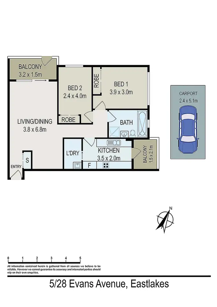 Floorplan of Homely apartment listing, 5/28 Evans Avenue, Eastlakes NSW 2018