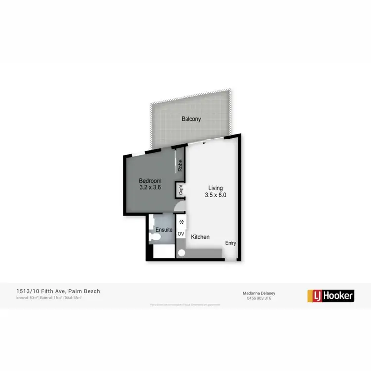 Floorplan of Homely apartment listing, 1513/10 Fifth Avenue, Palm Beach QLD 4221