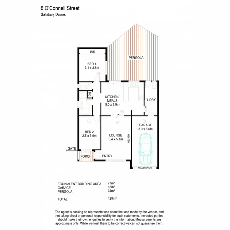 Floorplan of Homely other listing, 8 O'Connell Street, Salisbury Downs SA 5108