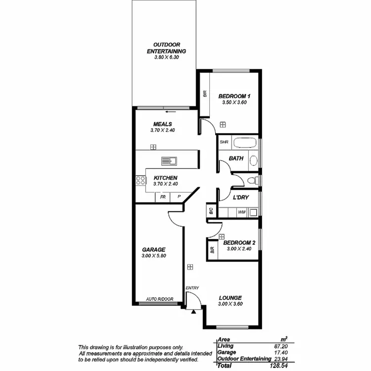 Floorplan of Homely unit listing, 2/33 Harris Road, Salisbury East SA 5109