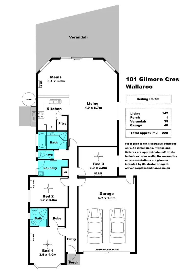 Floorplan of Homely house listing, 101 Gilmore Crescent, Wallaroo SA 5556