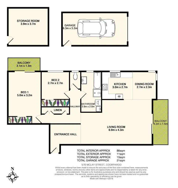 Floorplan of Homely unit listing, 5/70 McLay Street, Coorparoo QLD 4151