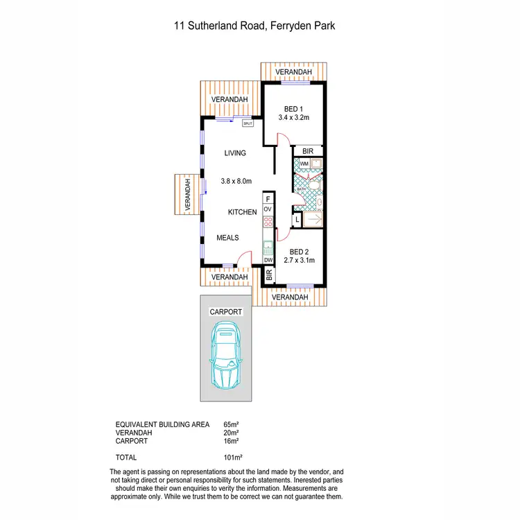 Floorplan of Homely unit listing, 1/11 Sutherland Road, Ferryden Park SA 5010