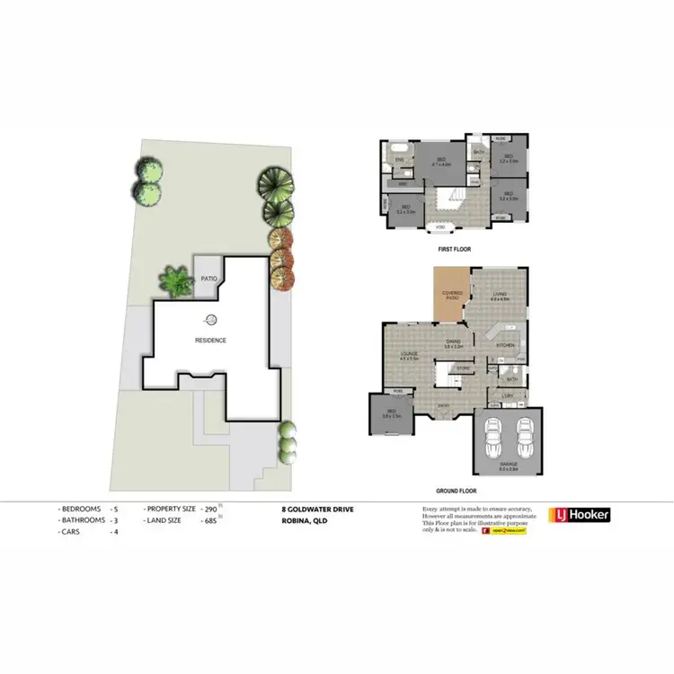 Floorplan of Homely house listing, 8 Goldwater Drive, Robina QLD 4226