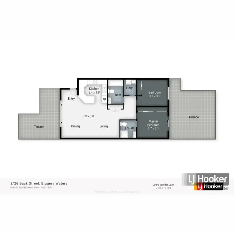 Floorplan of Homely unit listing, 2/26 Back Street, Biggera Waters QLD 4216