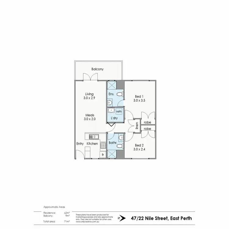 Floorplan of Homely apartment listing, 47/22 Nile Street, East Perth WA 6004