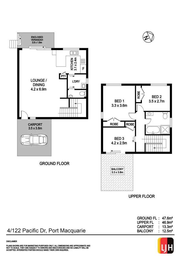 Floorplan of Homely townhouse listing, 4/122 Pacific Drive, Port Macquarie NSW 2444