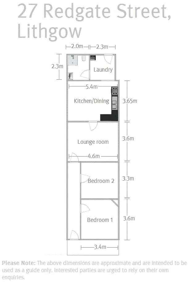 Floorplan of Homely semi-detached listing, 27 Redgate Street, Lithgow NSW 2790