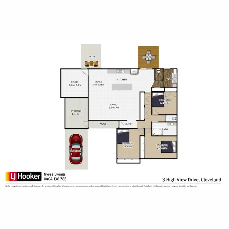 Floorplan of Homely house listing, 3 High View Drive, Cleveland QLD 4163