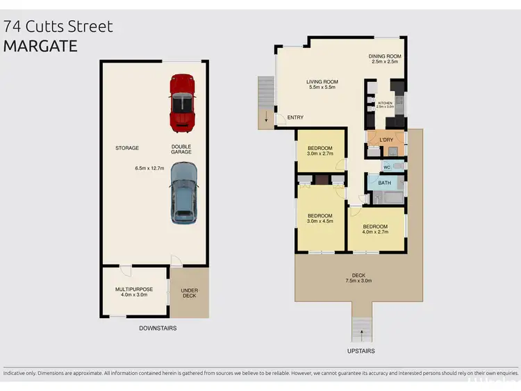 Floorplan of Homely house listing, 74 Cutts Street, Margate QLD 4019