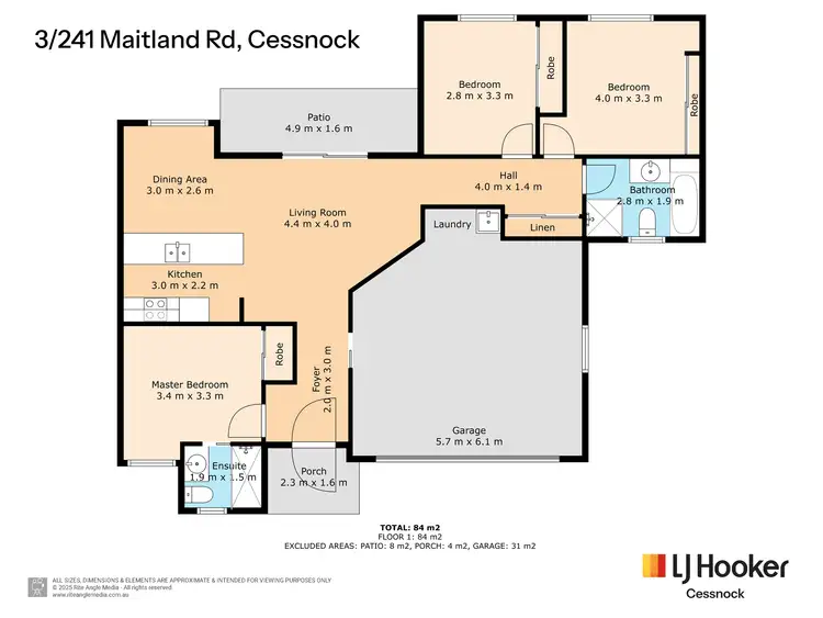 Floorplan of Homely townhouse listing, 3/241 Maitland Rd, Cessnock NSW 2325