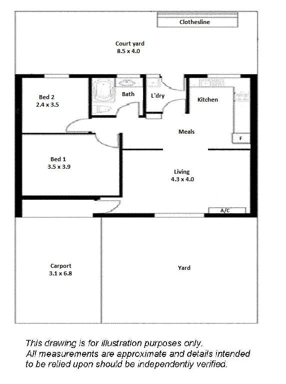 Floorplan of Homely unit listing, 3/4 Queen Street, Mount Barker SA 5251