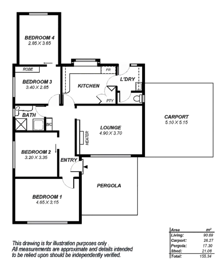 Floorplan of Homely house listing, 3 Oleander Drive, Banksia Park SA 5091