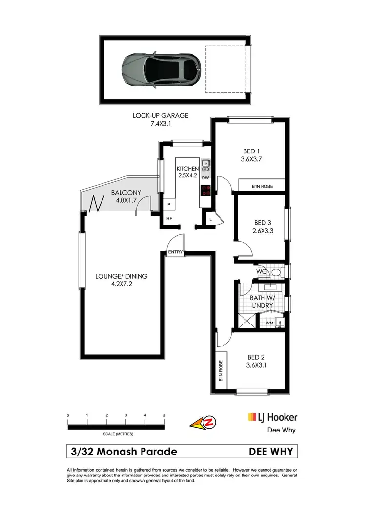 Floorplan of Homely unit listing, 3/32 Monash Parade, Dee Why NSW 2099