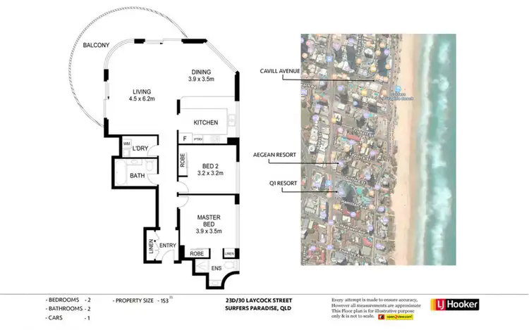 Floorplan of Homely unit listing, 23D/30 Laycock Street, Surfers Paradise QLD 4217