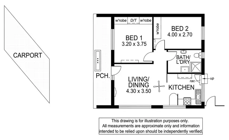 Floorplan of Homely unit listing, 1/5 Almond Grove, Brighton SA 5048
