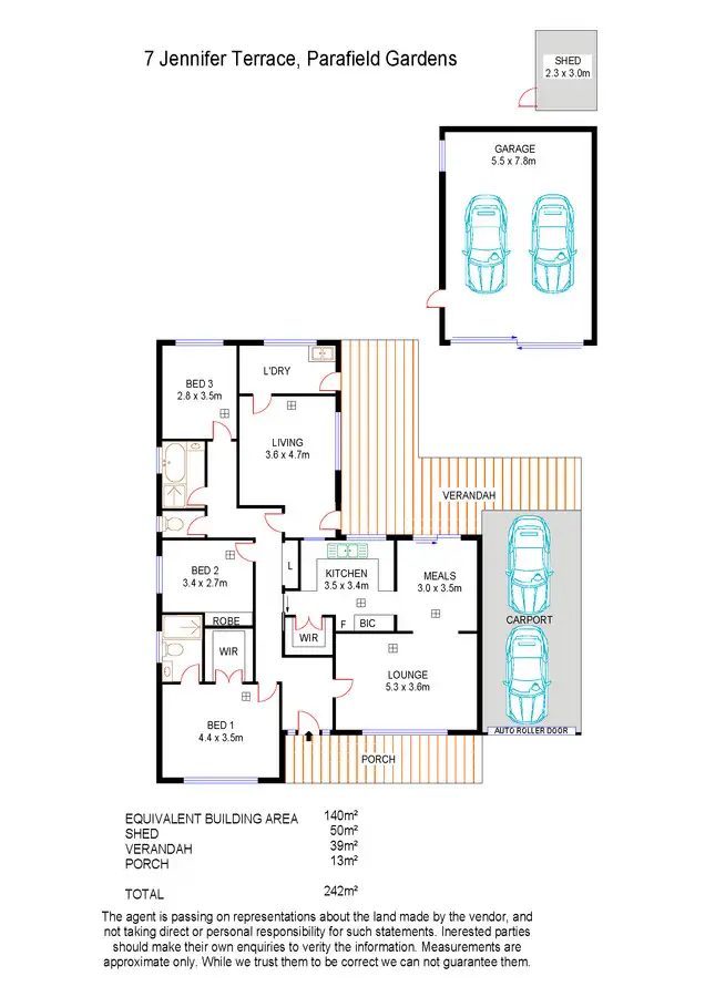 Floorplan of Homely house listing, 7 Jennifer Terrace, Parafield Gardens SA 5107