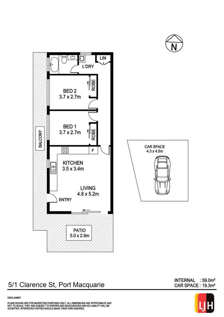 Floorplan of Homely unit listing, 5/1 Clarence Street, Port Macquarie NSW 2444