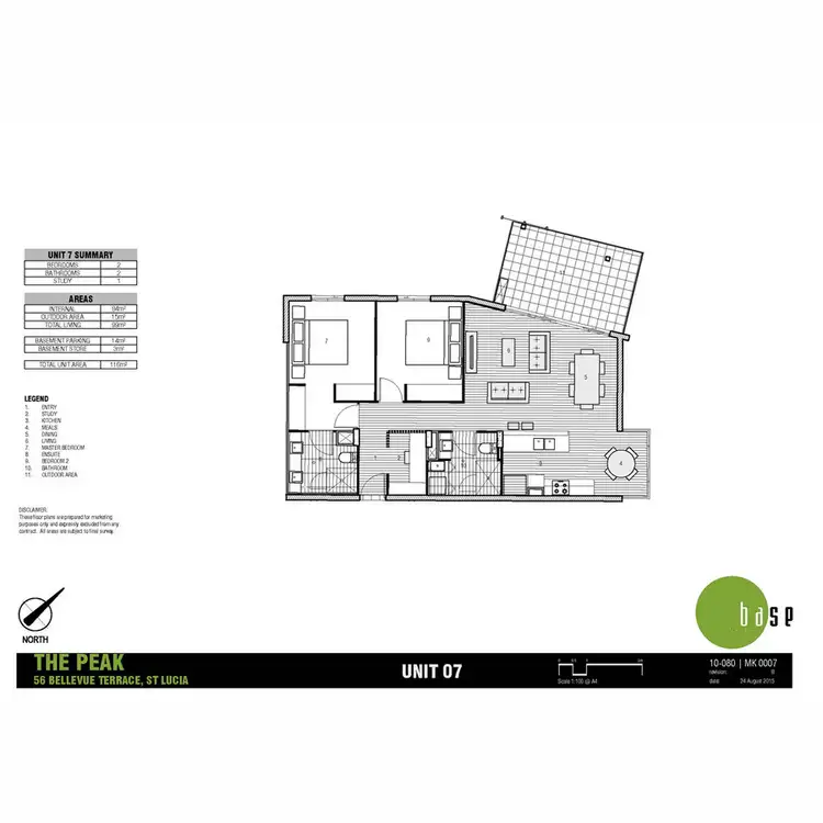 Floorplan of Homely apartment listing, 7/56 Bellevue Terrace, St Lucia QLD 4067