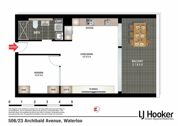 Floorplan of Homely apartment listing, 506/23 Archibald Avenue, Waterloo NSW 2017