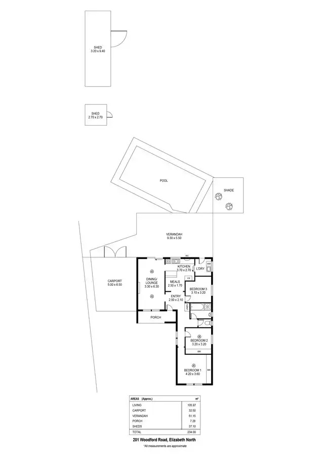 Floorplan of Homely house listing, 201 Woodford Road, Elizabeth North SA 5113
