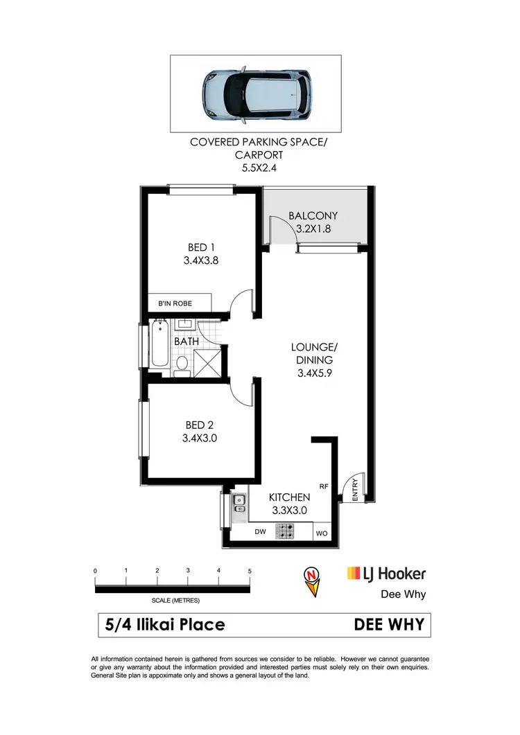 Floorplan of Homely unit listing, 5/4 Ilikai Place, Dee Why NSW 2099