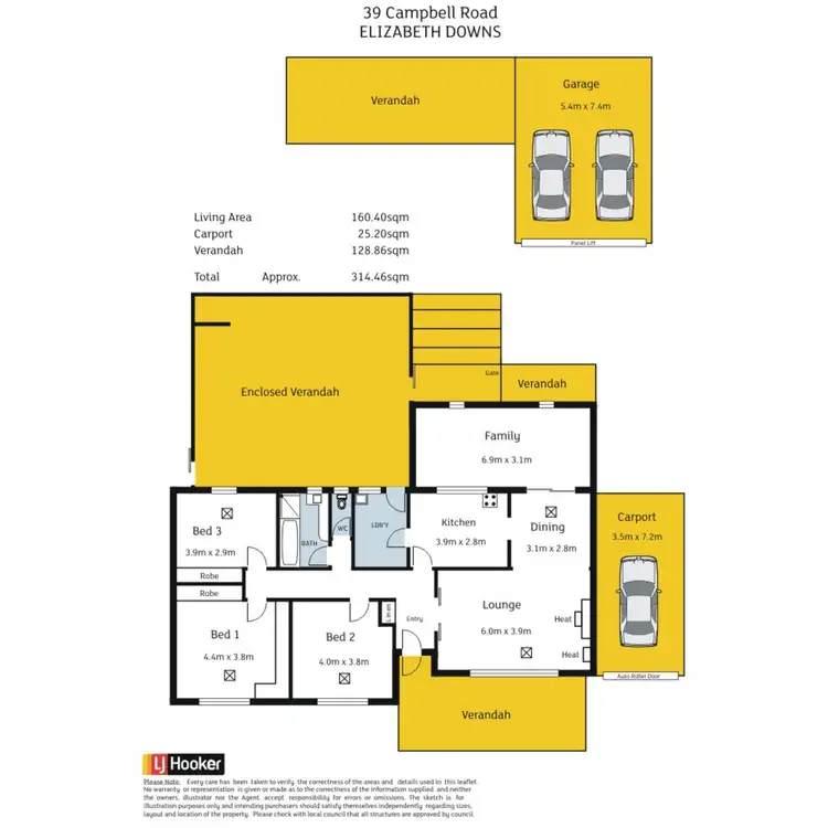 Floorplan of Homely house listing, 39 Campbell Road, Elizabeth Downs SA 5113