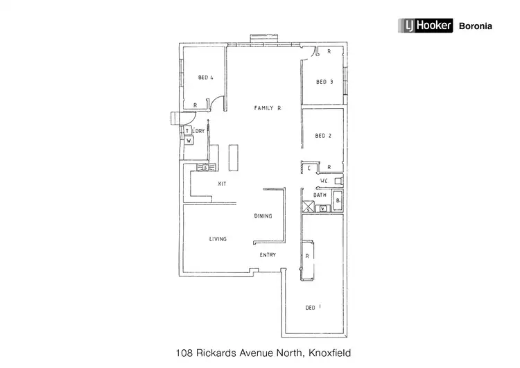 Floorplan of Homely house listing, 108 Rickards Avenue, Knoxfield VIC 3180