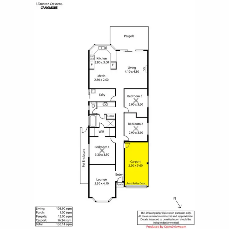 Floorplan of Homely villa listing, 3 Taunton Crescent, Craigmore SA 5114