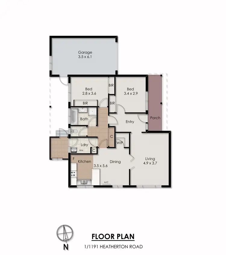 Floorplan of Homely house listing, 1/1191 Heatherton Road, Noble Park VIC 3174