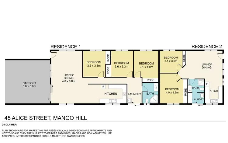 Floorplan of Homely semi-detached listing, 45 Alice Street, Mango Hill QLD 4509